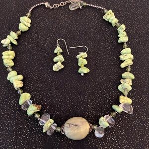 Howlite Artisan Necklace and Earrings